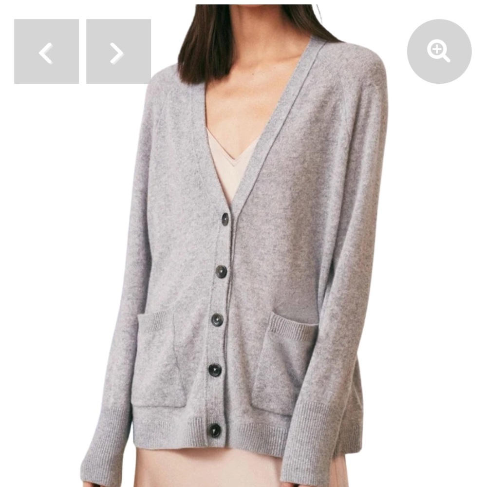 White + Warren Cashmere Boyfriend Cardigan